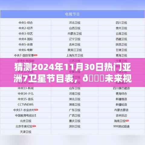 🌟揭秘未来视界,亚洲七卫星节目表的高科技魅力与极致体验预测(2024年11月30日版)✨