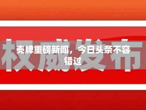 壳牌重磅新闻,今日头条不容错过