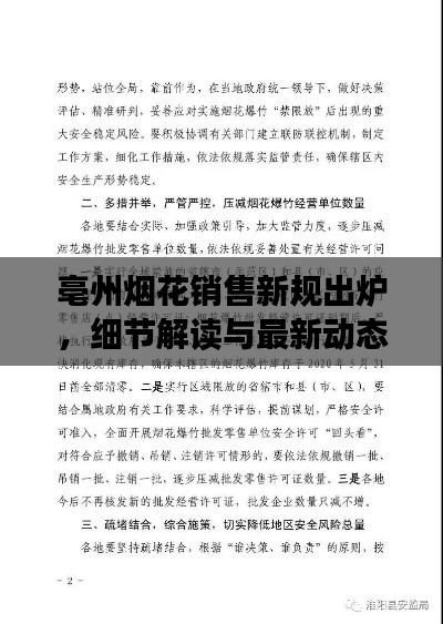 亳州烟花销售新规出炉,细节解读与最新动态